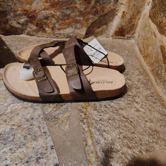 Arizona Fairhaven Womens Adjustable Strap Footbed Sandals Size 8 M Brown NIB NWT - Picture 6 of 11